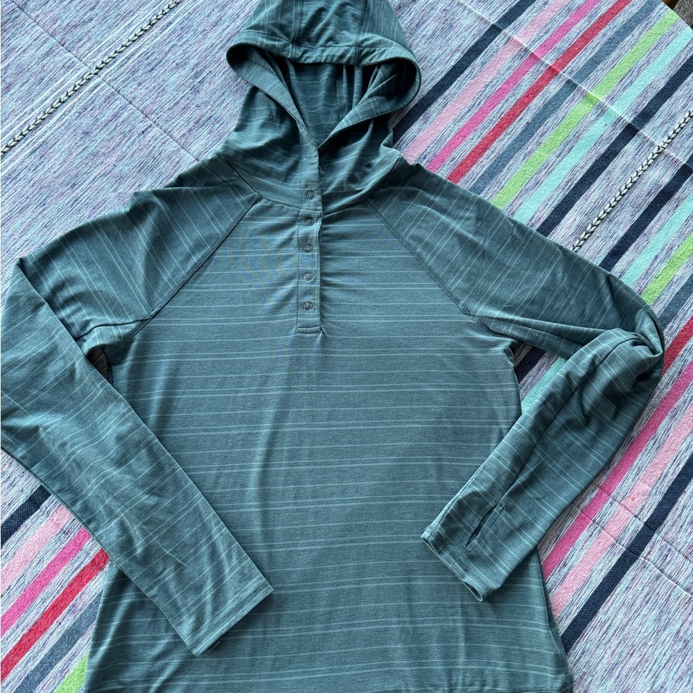 Prana Teal Hooded Sweatshirt